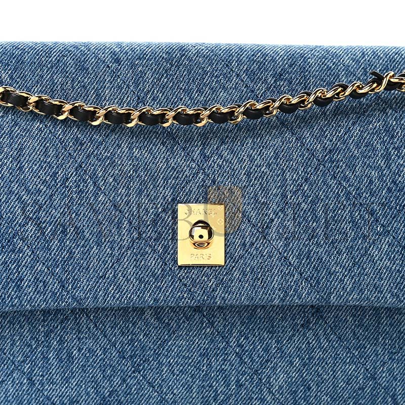 CHANEL DENIM QUILTED EYES ON YOU FLAP BLUE AS6417 (25*15*8cm)